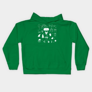 Christmas pattern on Green Kids Hoodie